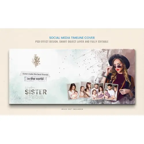 PSD Watercolour Photo effect Facebook Timeline cover Template