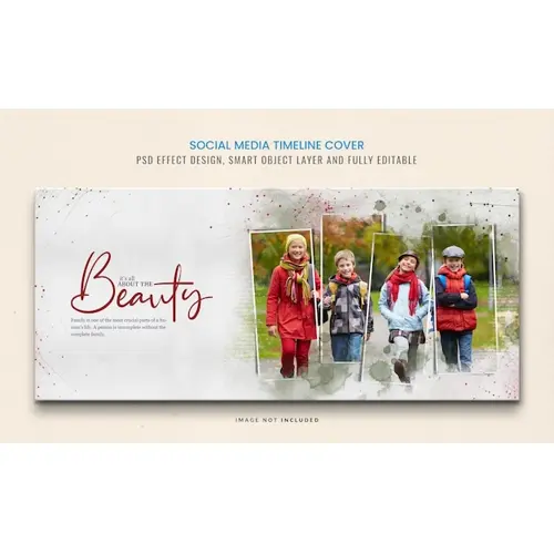 PSD Watercolour Photo effect Facebook Timeline cover Template