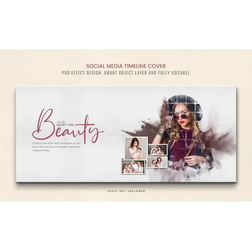 PSD Watercolour Photo effect Facebook Timeline cover Template