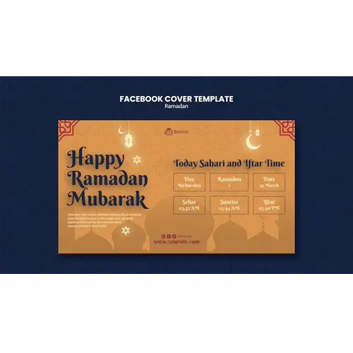 Ramadan celebration facebook cover template