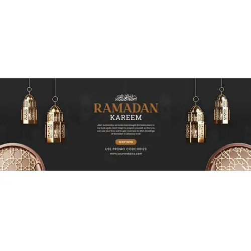 Ramadan kareem arabic facebook cover design template