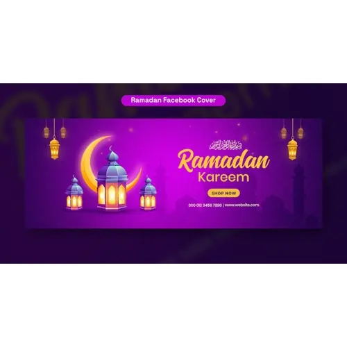 Ramadan Kareem Greetings Islamic Festival Facebook Cover Design Template