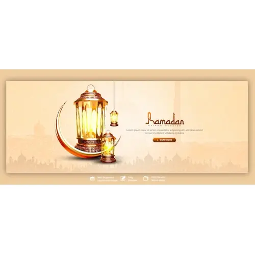 Ramadan Kareem Mubarak Islamic Festival Religious Facebook Cover Banner Template