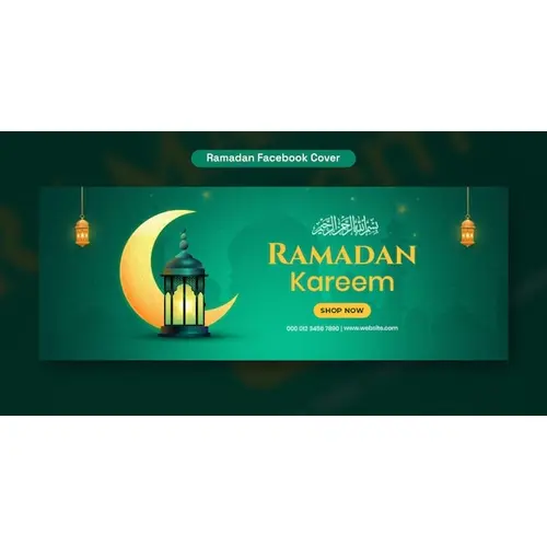 Ramadan Kareem Social Media Facebook Cover Design Template