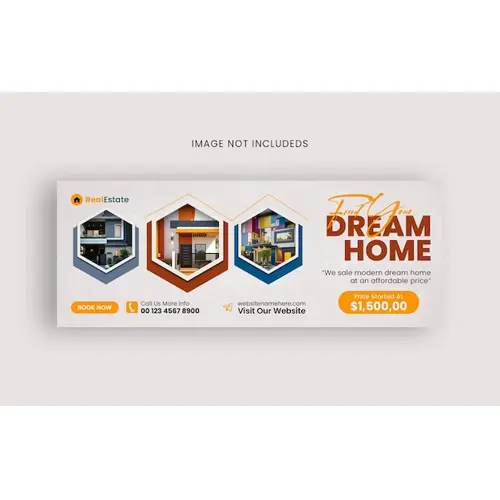 Real dream home property sale social media Facebook cover banner template