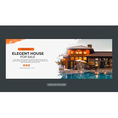 Real estate agency facebook banner or web cover design