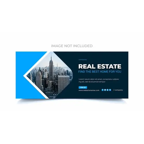 Real estate banner design facebook cover photo