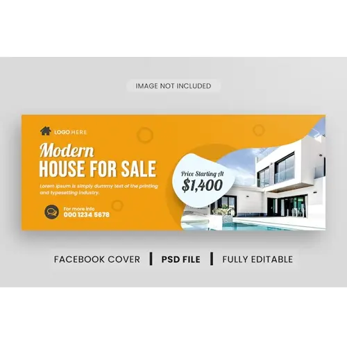 Real estate business facebook cover banner template design