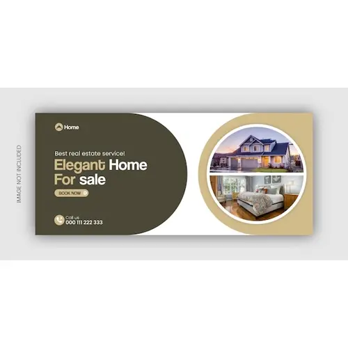 Real estate business facebook cover design template or web banner design