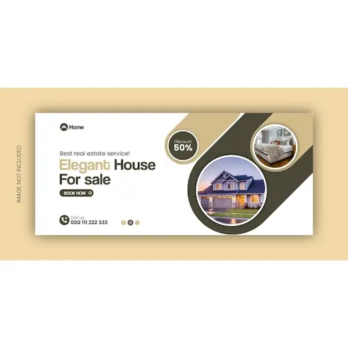 Real estate business facebook cover design template or web banner design