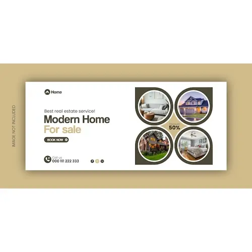 Real estate business facebook cover design template or web banner design
