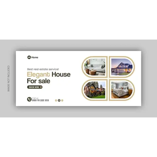Real estate business facebook cover design template or web banner design