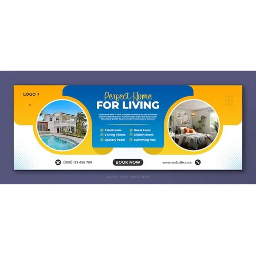 Real estate business promotion social media facebook cover and web banner template