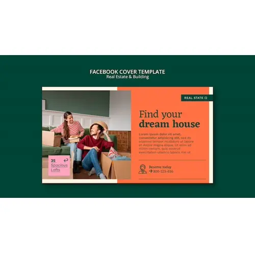 Real estate concept facebook cover template