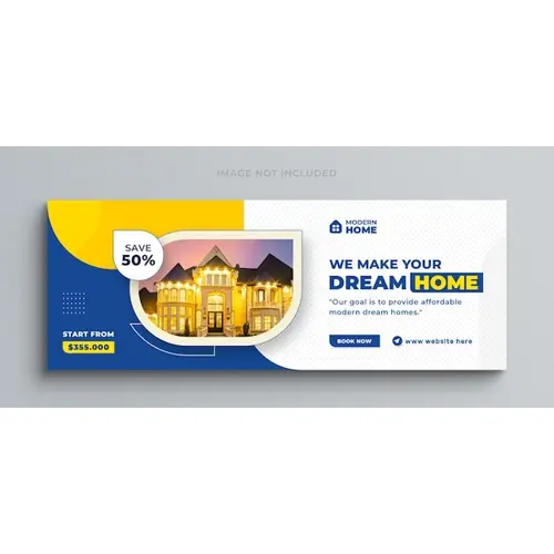 Real estate corporate social media Facebook cover template.