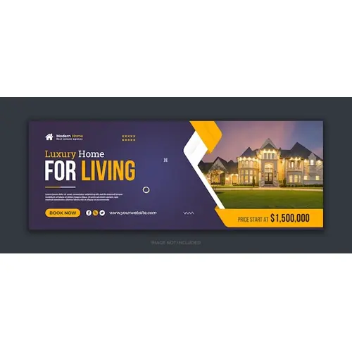 Real estate corporate social media facebook cover template