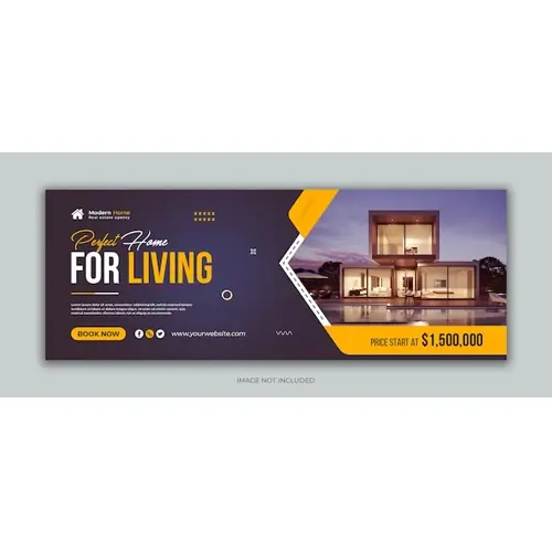 Real estate corporate social media facebook cover template