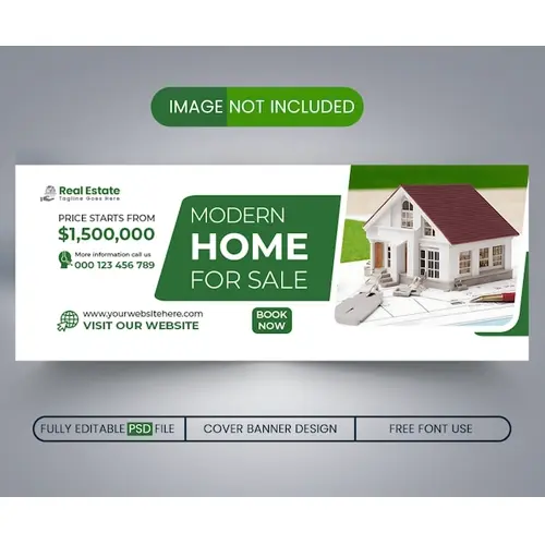 Real Estate Facebook cover and banner template design