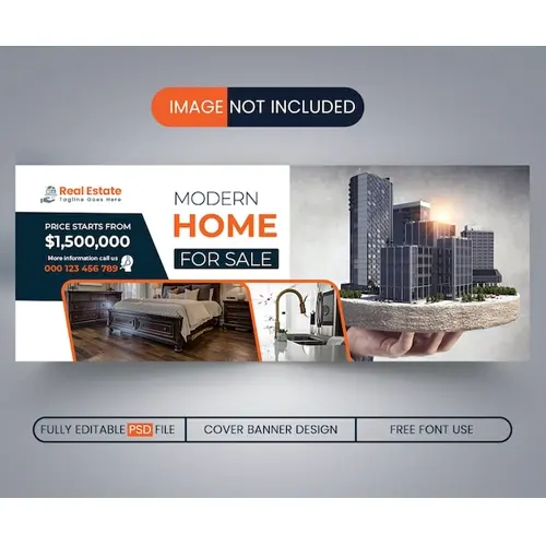 Real Estate Facebook cover and banner template design