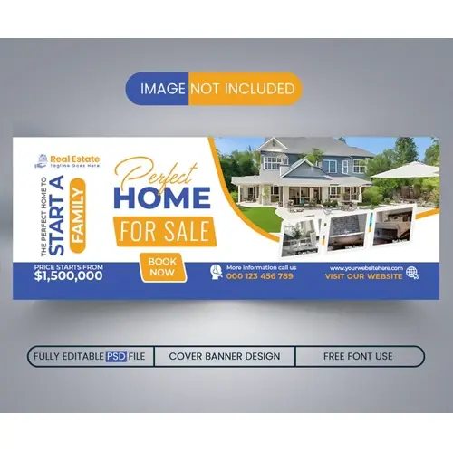 Real Estate Facebook cover and banner template design
