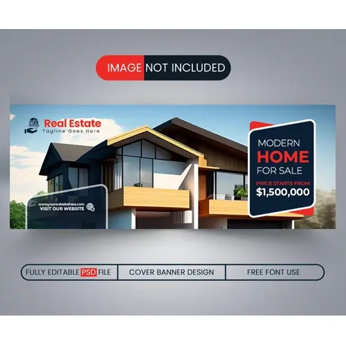 Real Estate Facebook cover and banner template design