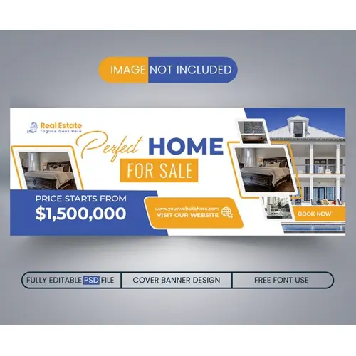 Real Estate Facebook cover and banner template design