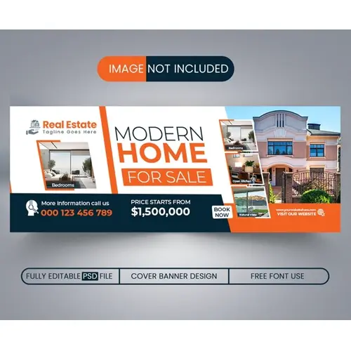 Real Estate Facebook cover and banner template design