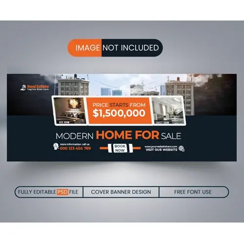 Real Estate Facebook cover and banner template design