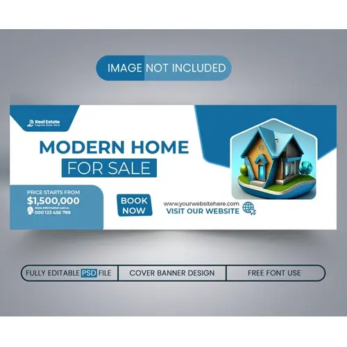 Real Estate Facebook cover and banner template design