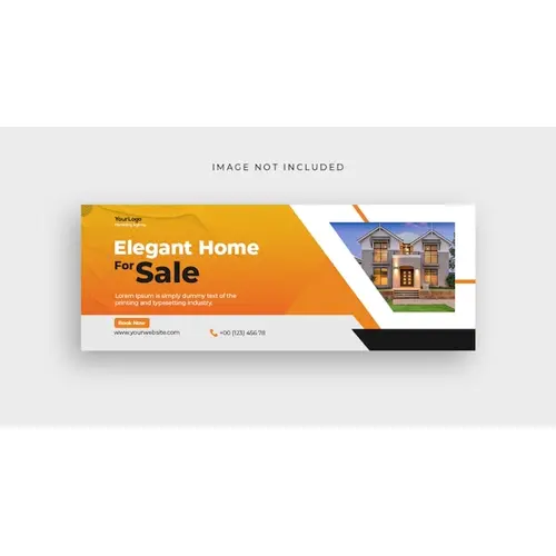 Real estate facebook cover banner template