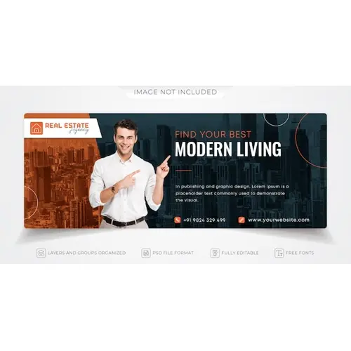 Real Estate Facebook Cover Design Template