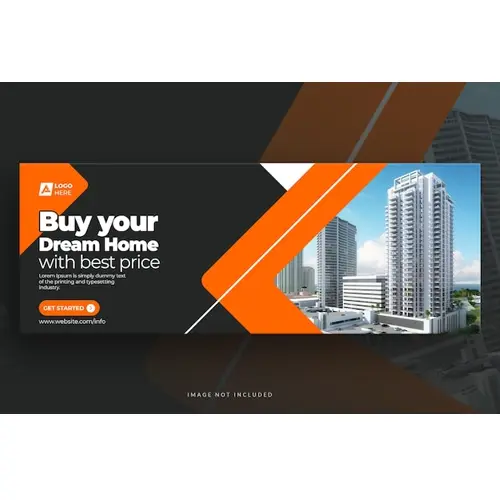 Real estate facebook cover or web banner template