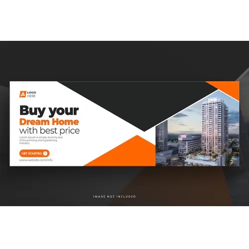 Real estate facebook cover or web banner template
