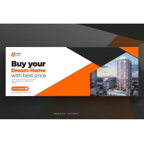 Real estate facebook cover or web banner template