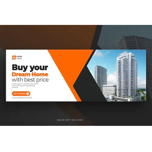 Real estate facebook cover or web banner template
