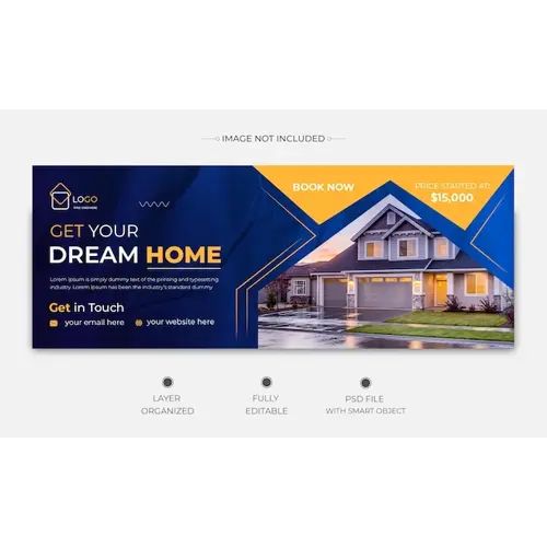 Real estate facebook timeline cover and banner design