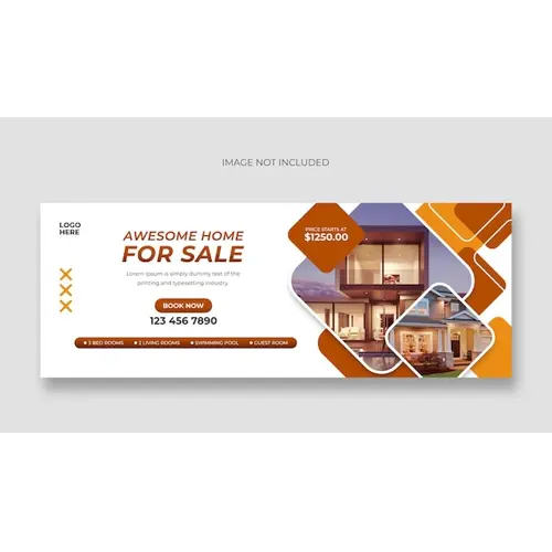 Real estate home facebook cover and web banner template