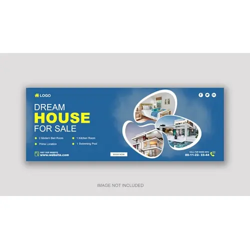 Real estate or home for sale facebook cover banner template