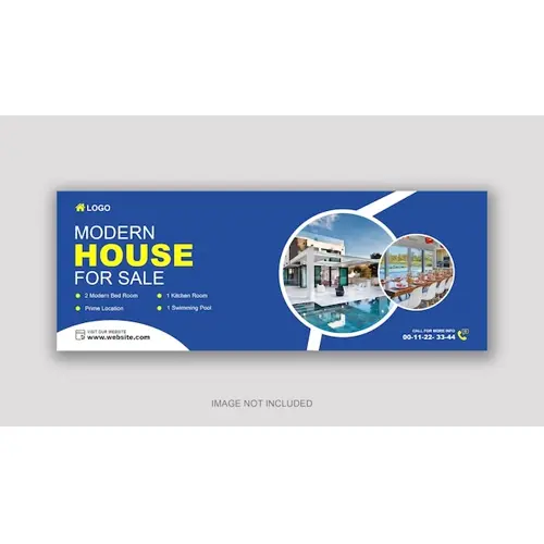 Real estate or home for sale facebook cover banner template