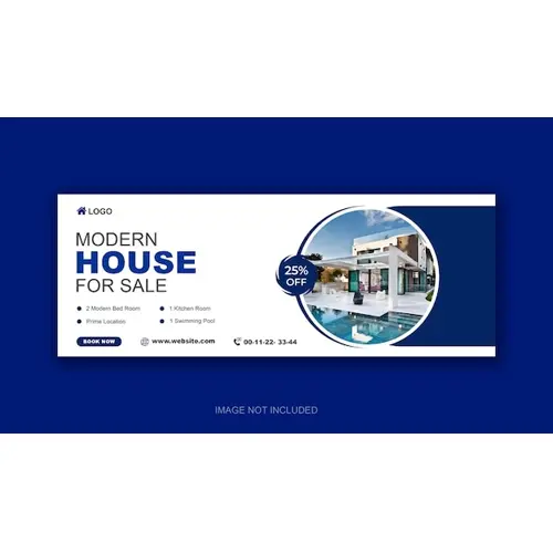 Real estate or home for sale facebook cover banner template