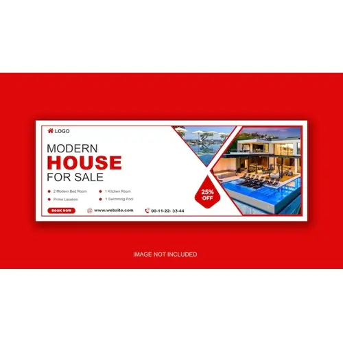 Real estate or home for sale facebook cover banner template