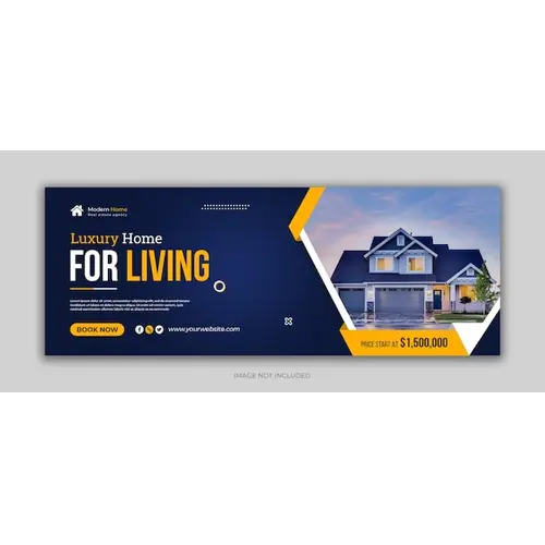 Real estate home sale facebook cover template