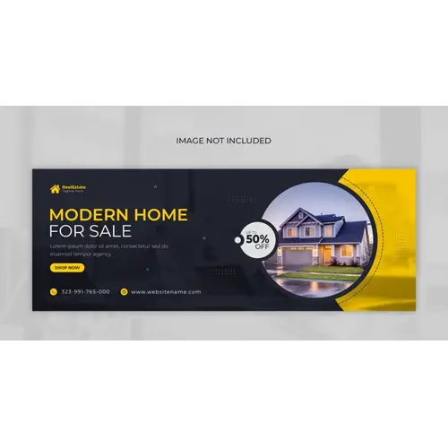 Real estate home sale facebook cover and web banner template