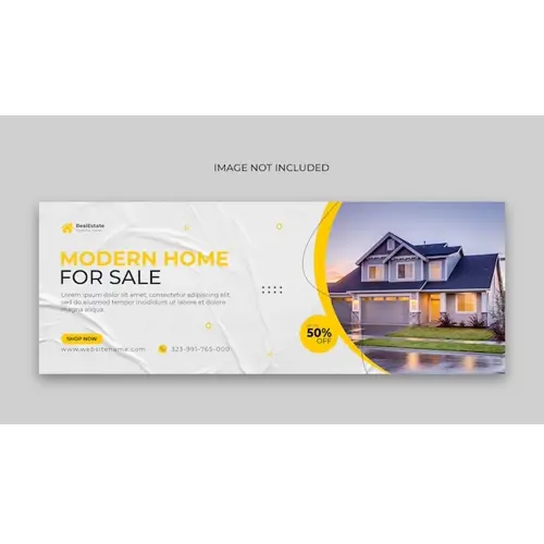 Real estate home sale Facebook cover and web banner template