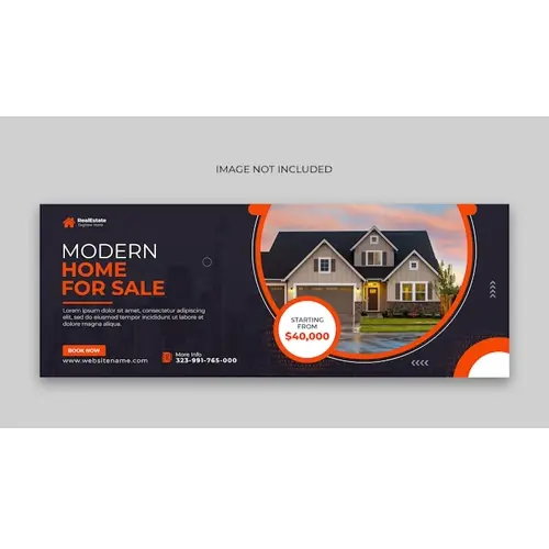 Real estate home sale Facebook cover and web banner template