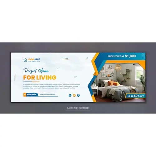 Real estate home sale new Facebook cover and social media banner design template