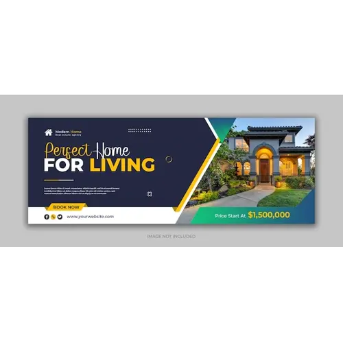 Real estate home sale social media facebook cover template