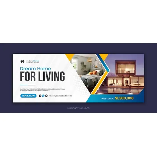 Real estate home sale social media facebook cover template