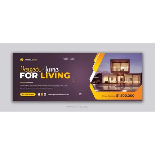 Real estate home sale social media facebook cover template