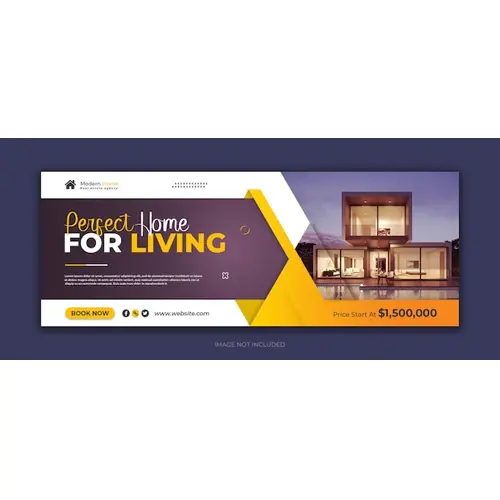 Real estate home sale social media facebook cover template